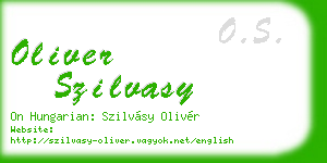 oliver szilvasy business card
