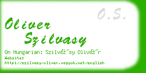 oliver szilvasy business card